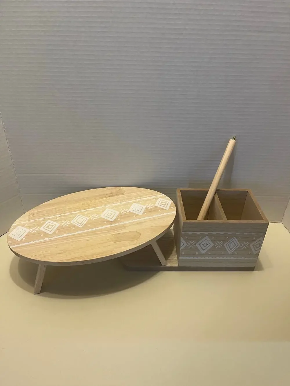 Target Dollar Spot 2022 Wooden Folding Tray and Paper Towel Caddy
